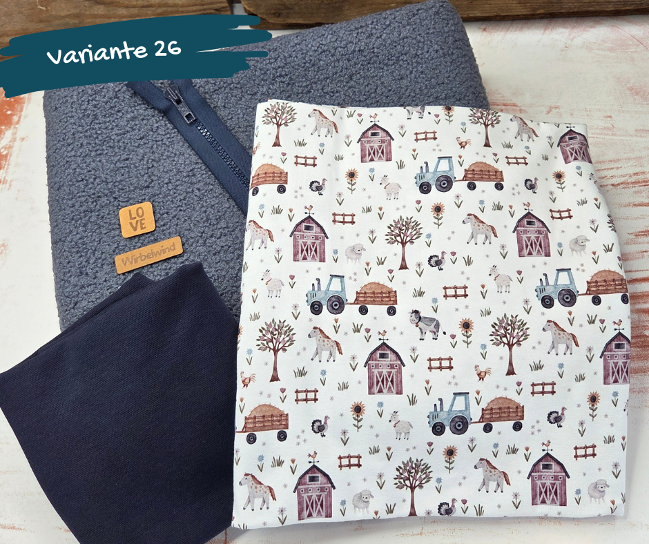 Nähpaket  "Lyblingsjacke" (Gr.86-134) mit Teddyfleece