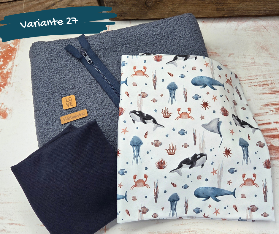 Nähpaket  "Lyblingsjacke" (Gr.86-134) mit Teddyfleece