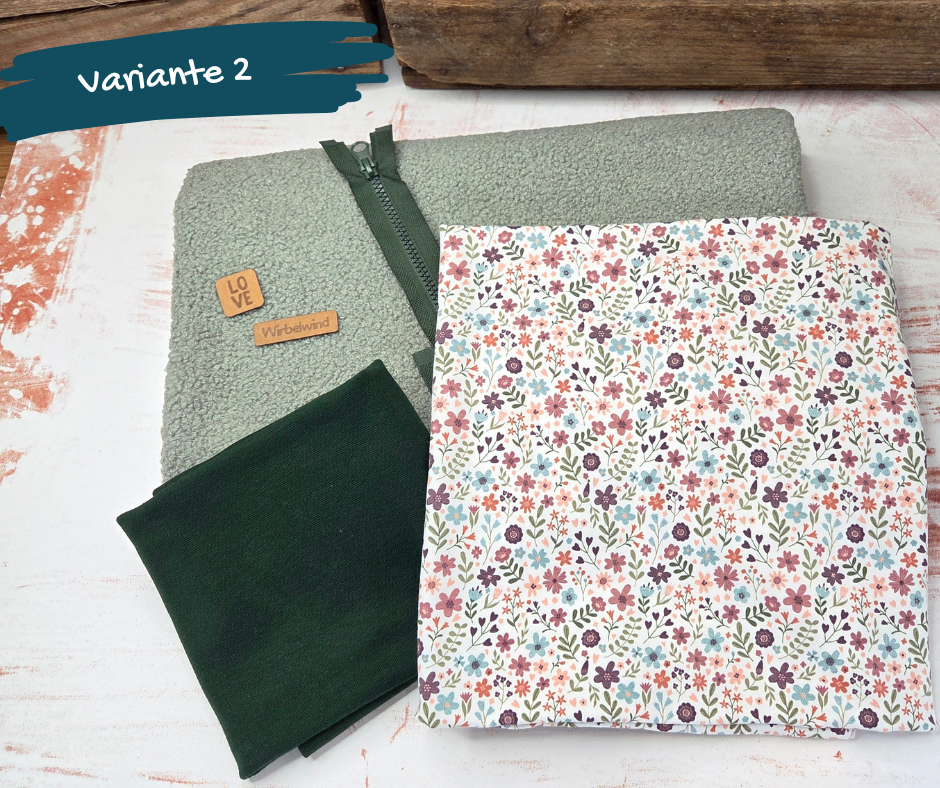 Nähpaket  "Lyblingsjacke" (Gr.86-134) mit Teddyfleece