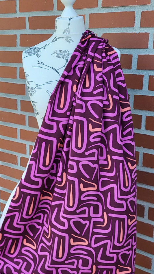 Viskose "Abstract" Bordeaux