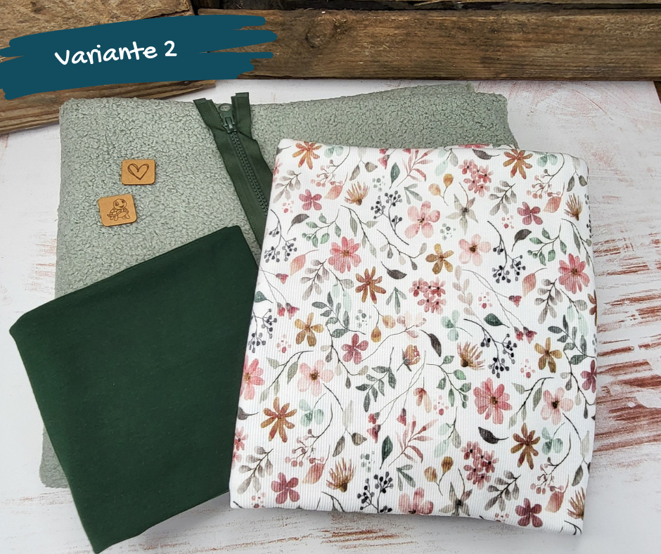 Nähpaket  "Lyblingsweste" (Gr.80-140) mit Teddyfleece