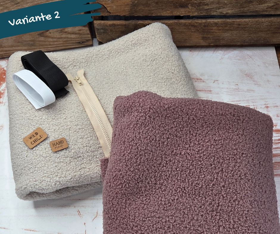 Nähpaket  "Troja" (Gr.80-146) mit Teddyfleece