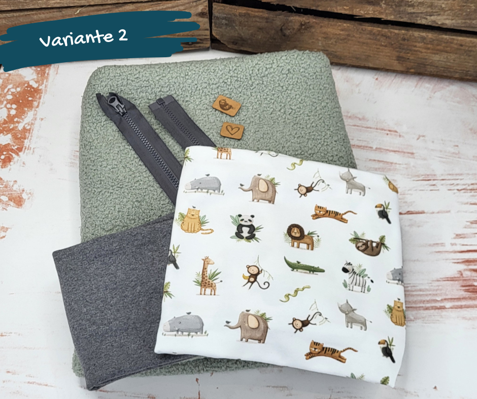 Nähpaket  "Lyblingsjacke" (Gr.86-134) mit Teddyfleece