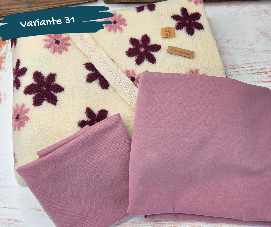 Nähpaket  "Lyblingsjacke" (Gr.86-134) mit Teddyfleece