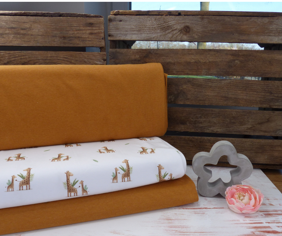 Stoffpaket Giraffen mit French Terry