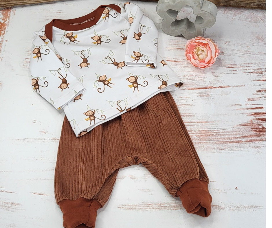 Stoffpaket Affen mit Cordjersey