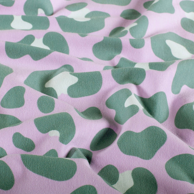Jersey Druck Leoprint flieder
