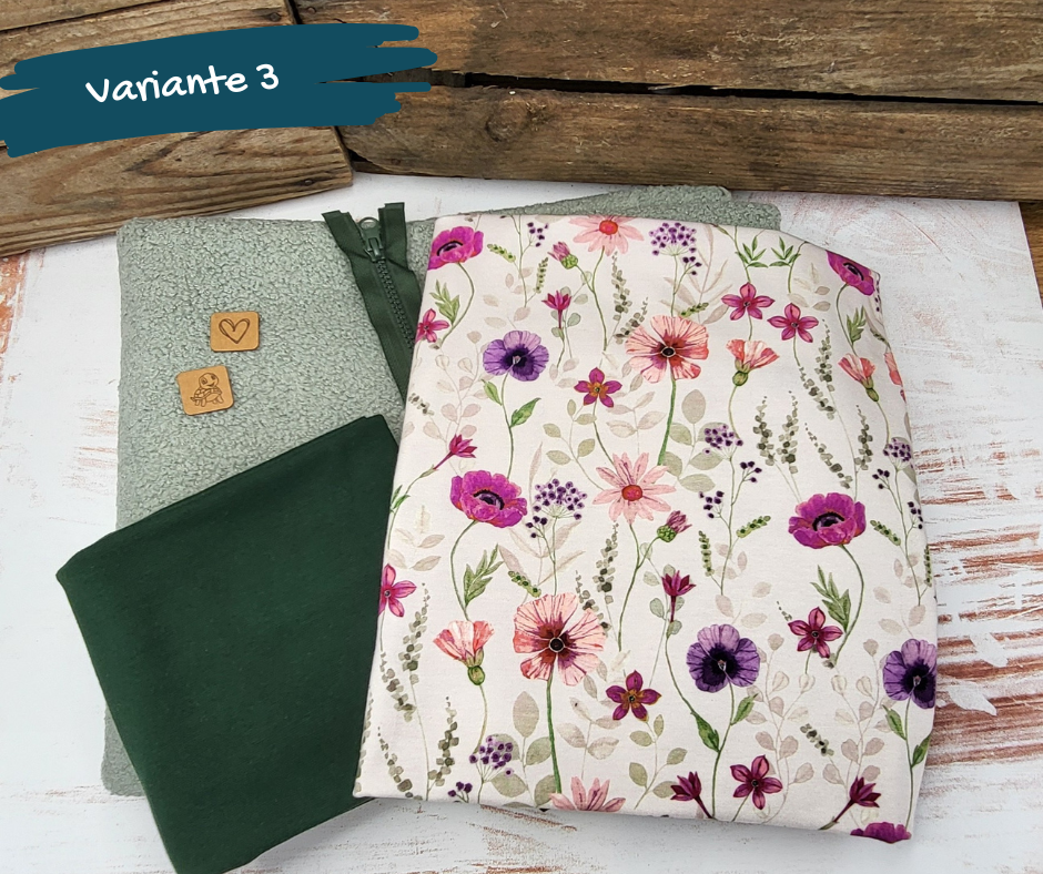 Nähpaket  "Lyblingsweste" (Gr.80-140) mit Teddyfleece