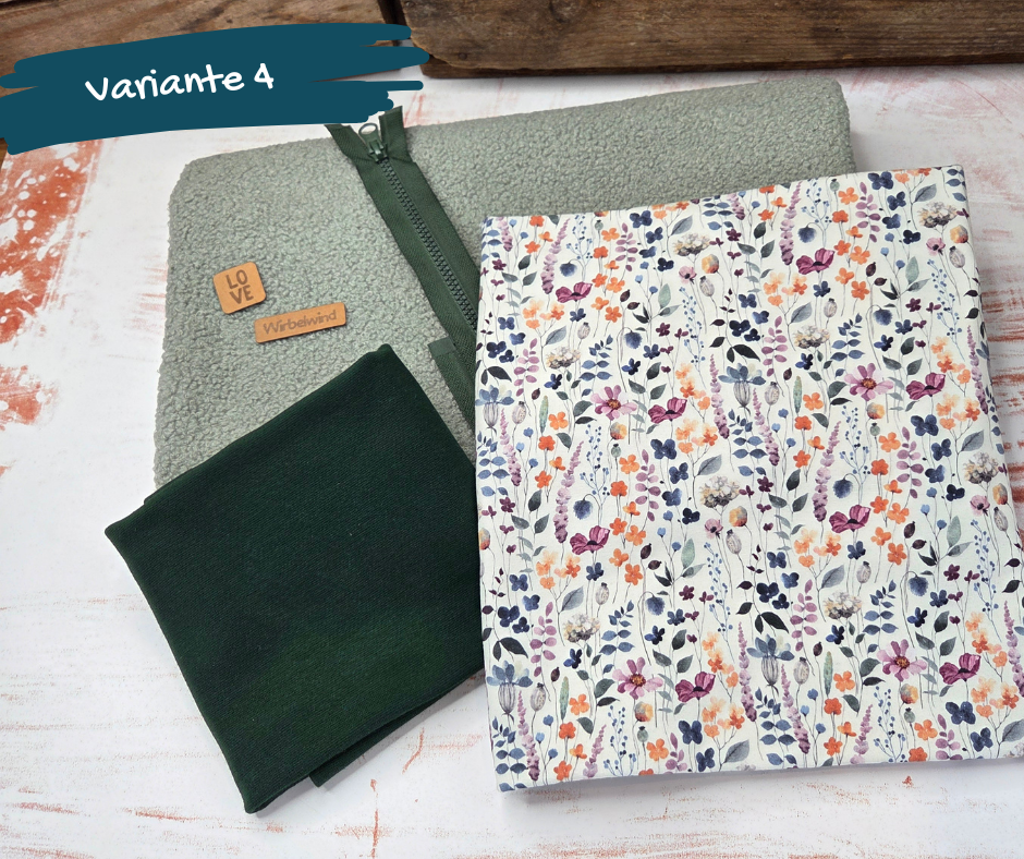 Nähpaket  "Lyblingsjacke" (Gr.86-134) mit Teddyfleece
