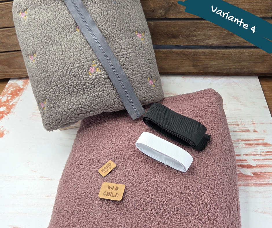 Nähpaket  "Troja" (Gr.80-146) mit Teddyfleece