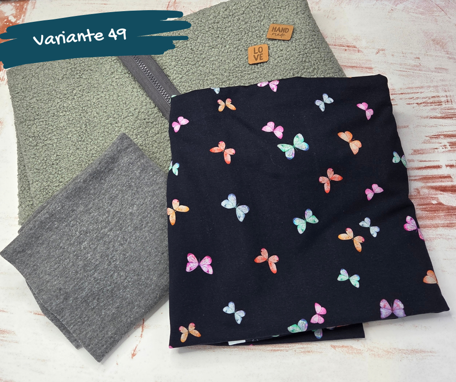 Nähpaket  "Lyblingsjacke" (Gr.86-134) mit Teddyfleece