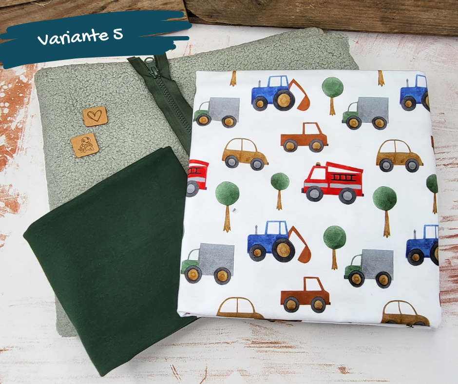 Nähpaket  "Lyblingsweste" (Gr.80-140) mit Teddyfleece