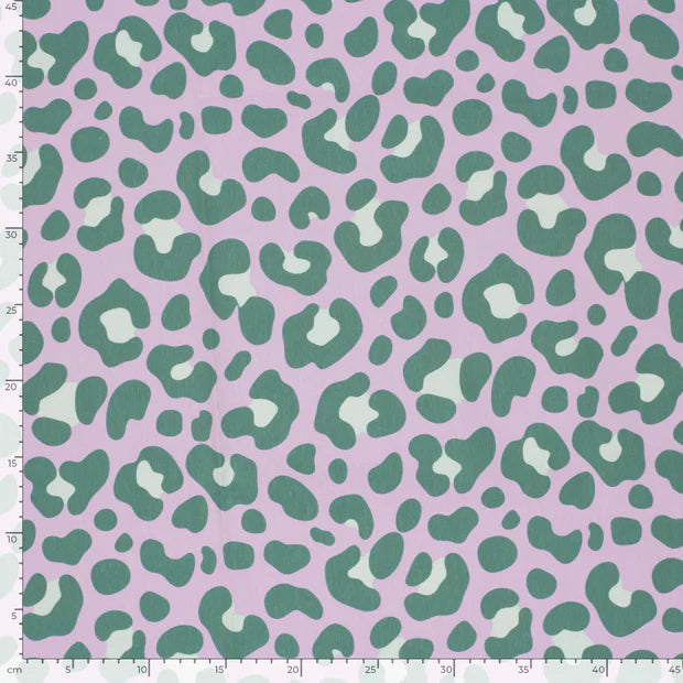 Jersey Druck Leoprint flieder