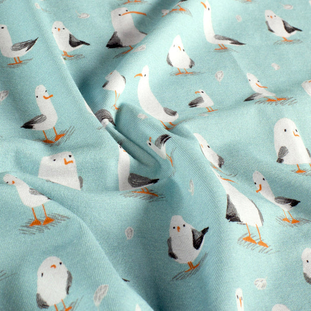 Jersey Druck "Möve" babyblau