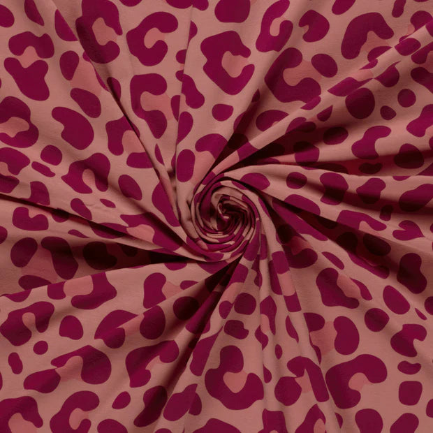 Jersey Druck Leoprint altrosa