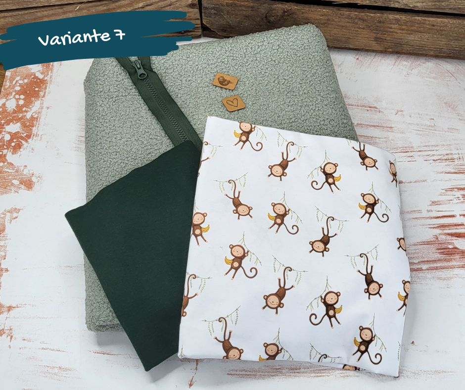 Nähpaket  "Lyblingsjacke" (Gr.86-134) mit Teddyfleece