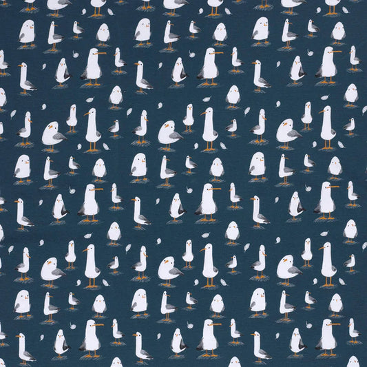 Jersey Druck "Möve" marineblau