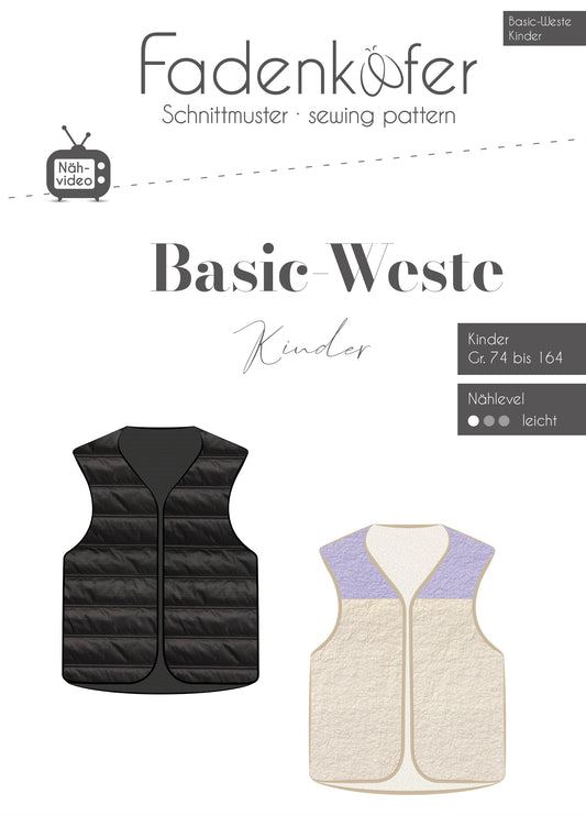 "Basic-Weste" für Kinder von Fadenkäfer