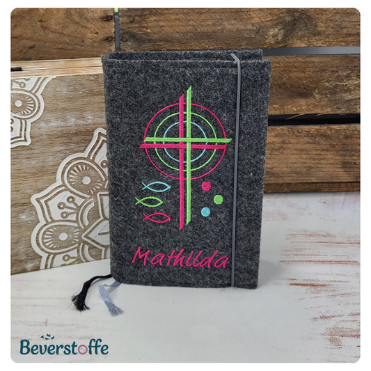 Gotteslobhülle-Kreuz, Fische, Wassertropfen