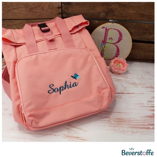 Rucksack- Name mit Schmetterling
