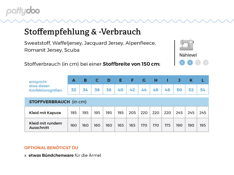 Schnittmuster Jade Sweatkleid by pattydoo