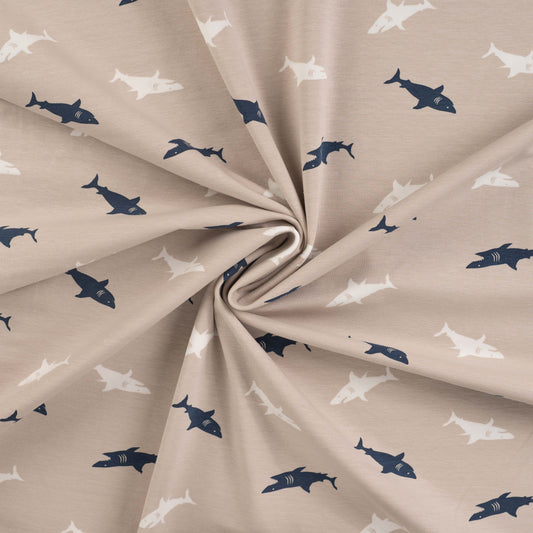 Baumwolle Jersey "Hai" sand