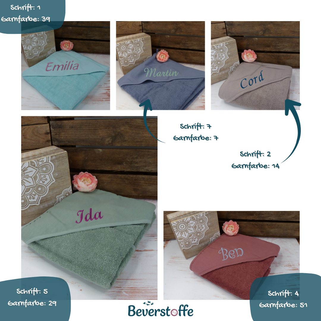 Kapuzenhandtuch mit Namen