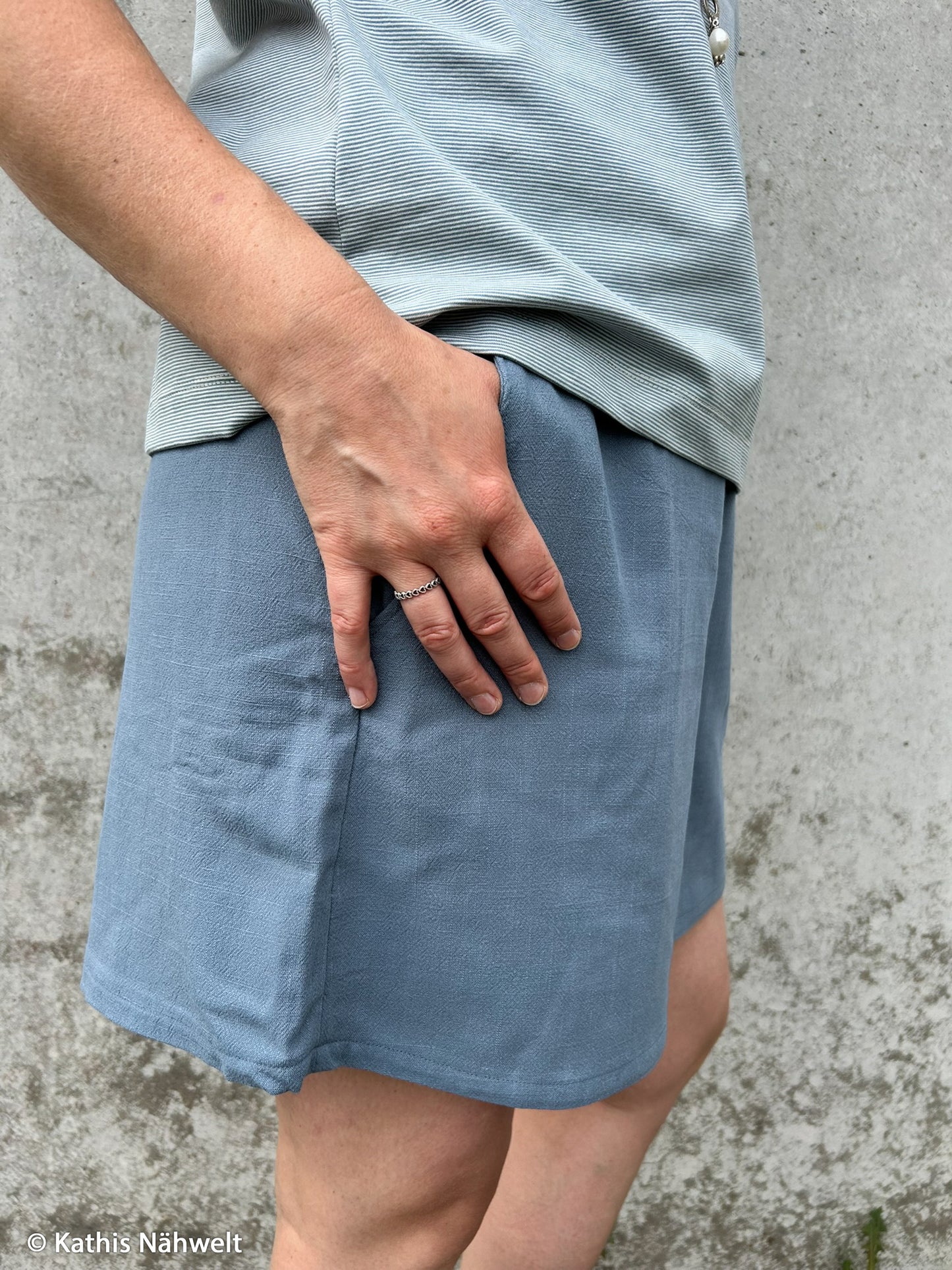 Viskose- Leinen-Rauchblau