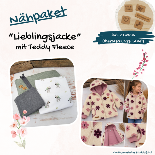 Nähpaket "Lyblingsjacke" (Gr.86-134) mit Teddyfleece