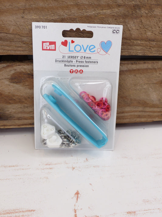 Druckknöpfe Jersey, Prym Love, 8mm, rot