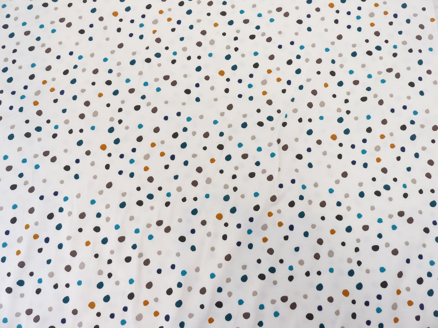 Baumwolle, Jersey, "Doodle Dots" Off White