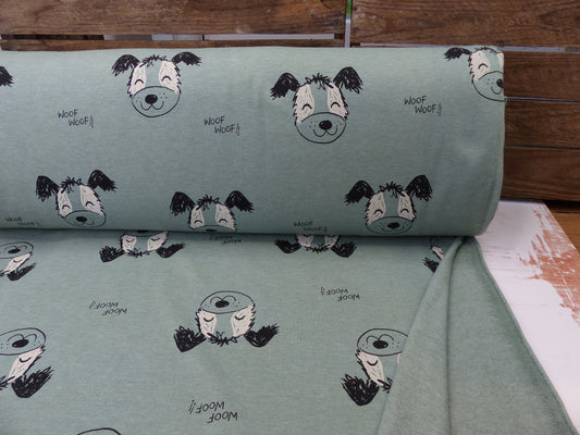 Sweat, angeraut, "Wuff" grün meliert