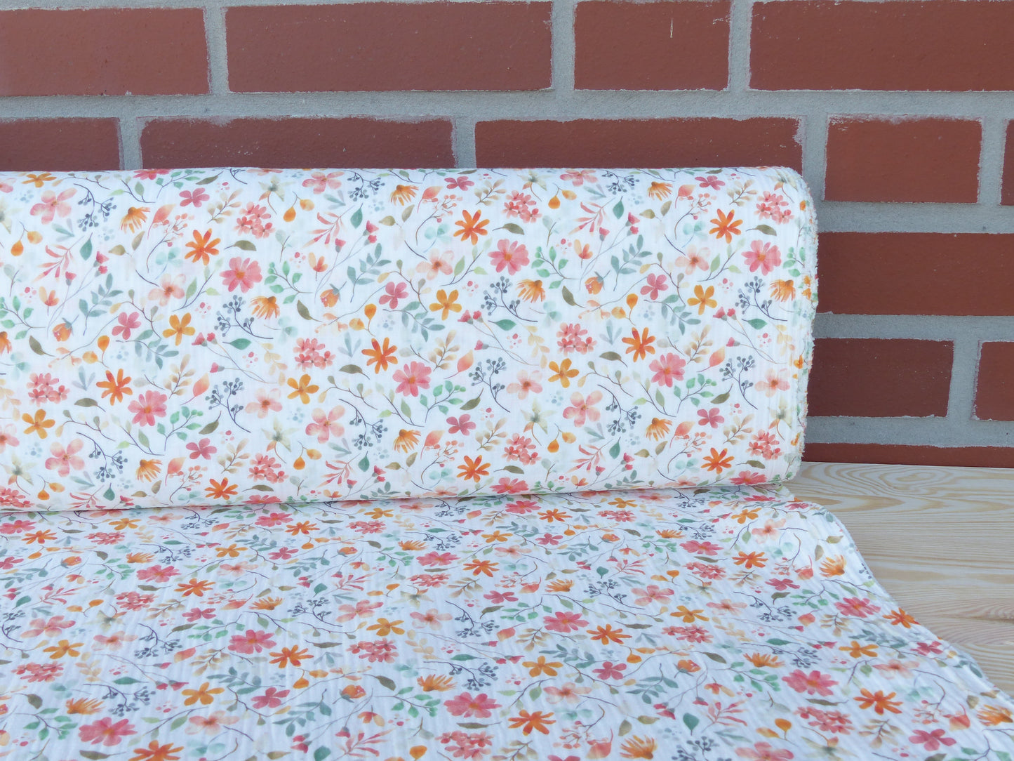 Double Gauze, Musselin, Blümchen