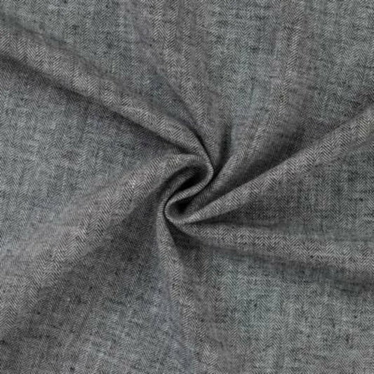 Leinen- Fischgrätenmuster Schwarz