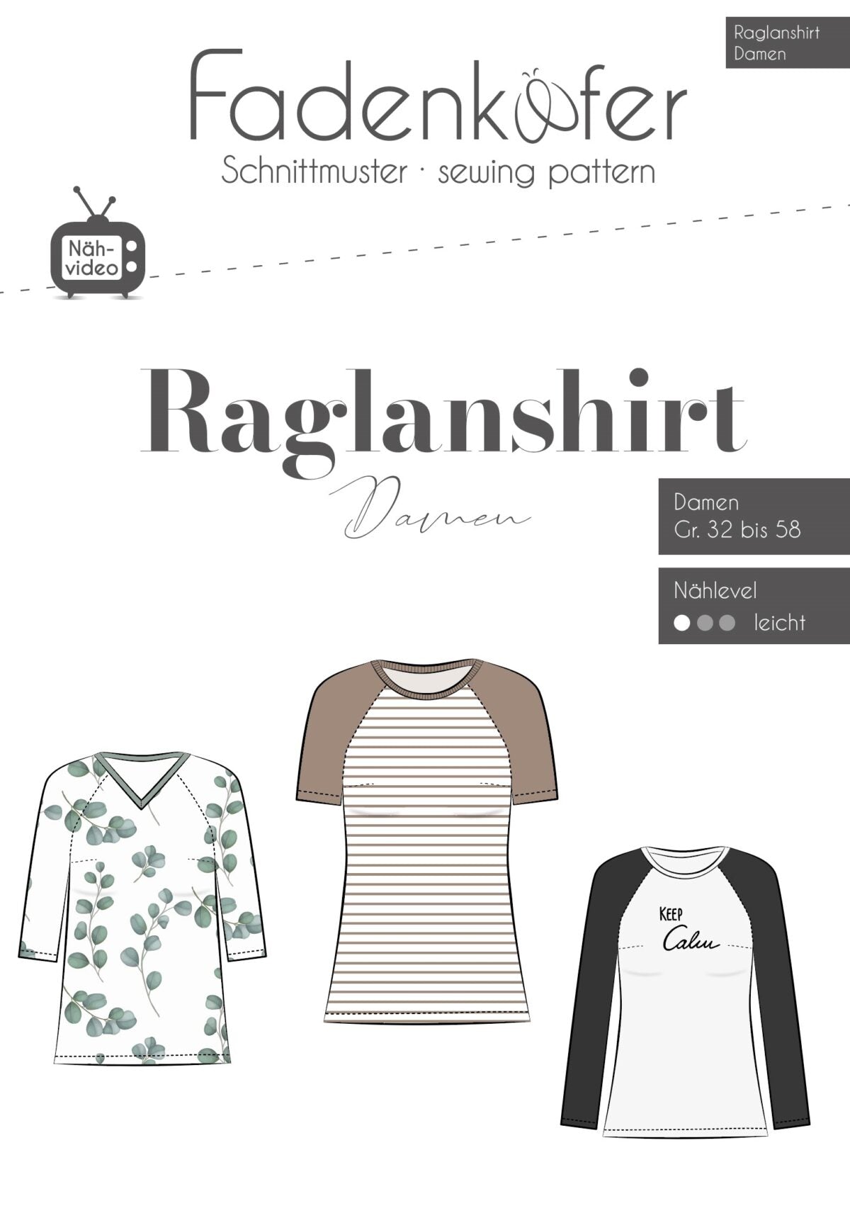 "Raglanshirt" für Damen von Fadenkäfer