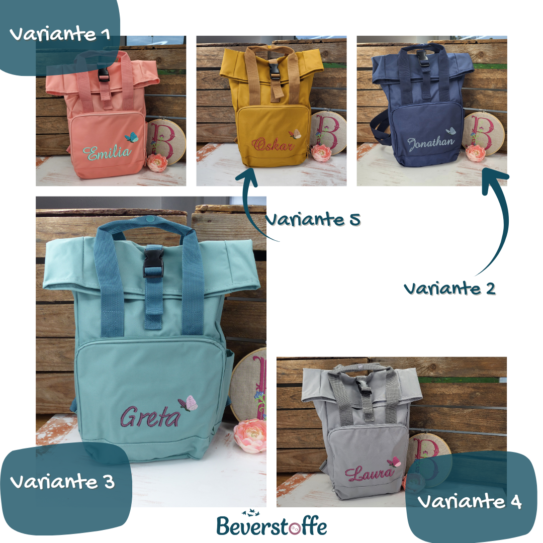 Rucksack- Name mit Schmetterling
