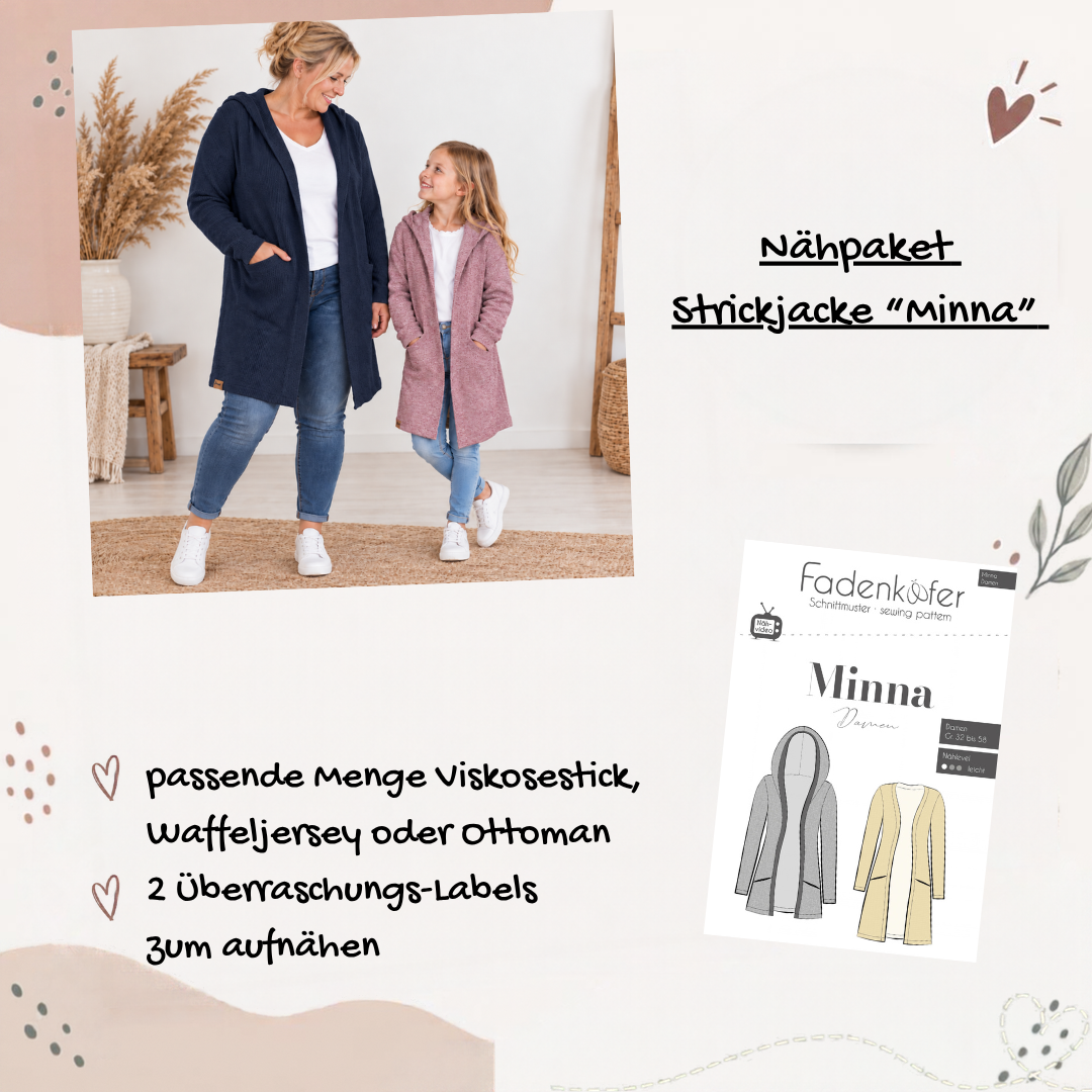 Nähpaket  "Stickjacke Minna" Damen (32-58)