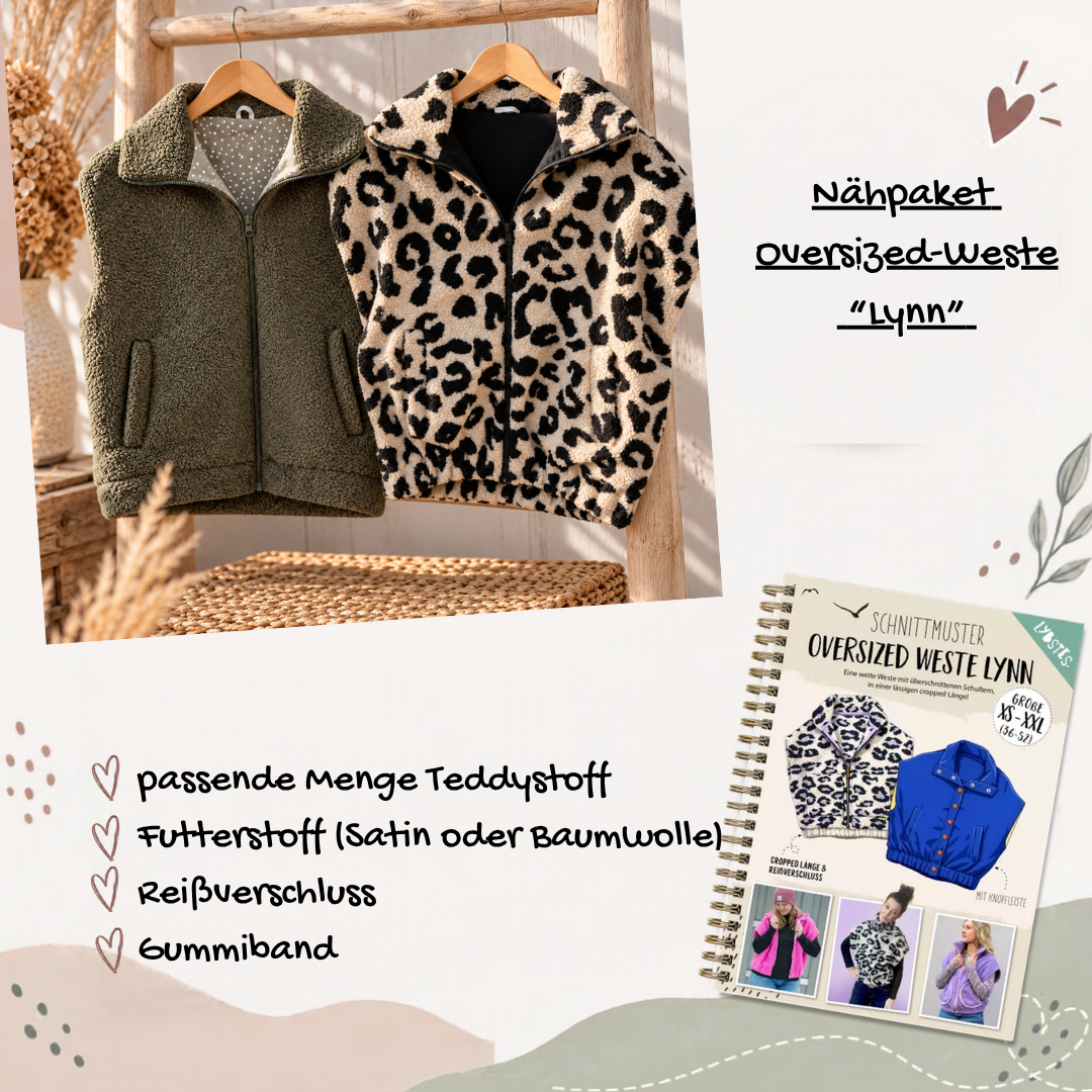 Nähpaket  "Weste" mit Teddyfleece