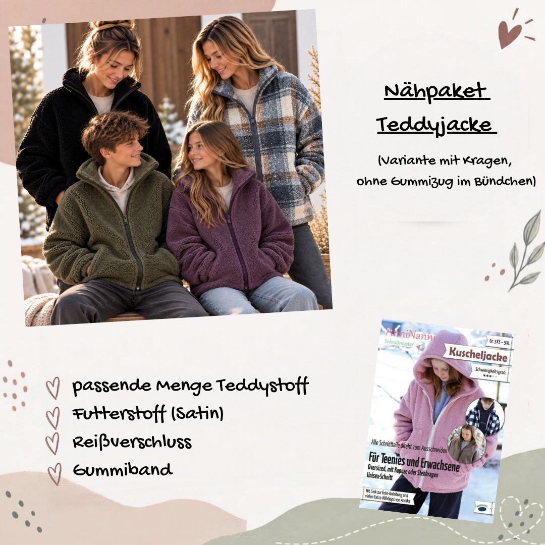 Nähpaket  "Jacke" mit Teddyfleece