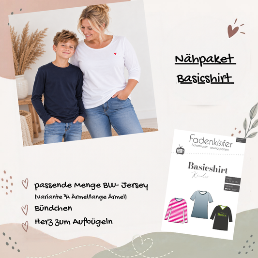 Nähpaket "Basicshirt" Kinder (74-164)
