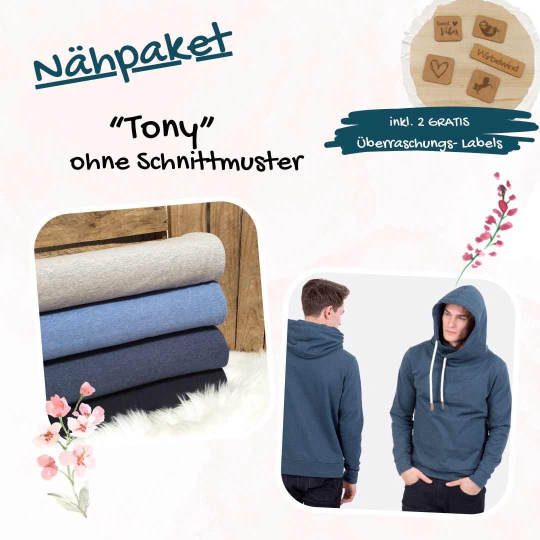 Nähpaket - Hoodie "Tony"