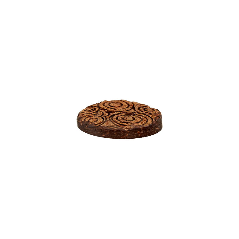 Kokosknopf 2-Loch, Kreise, 23mm, braun