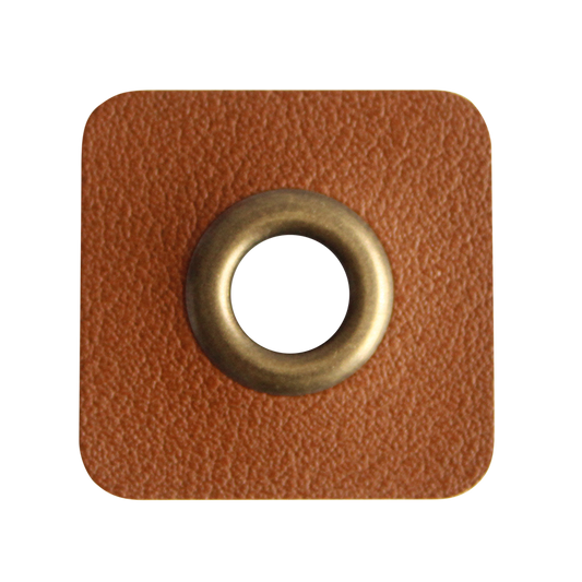 Lederimitat Ösenpatch/Durchlass 8mm