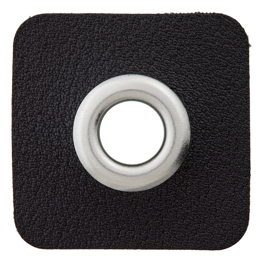 Lederimitat Ösenpatch/Durchlass 8mm, schwarz