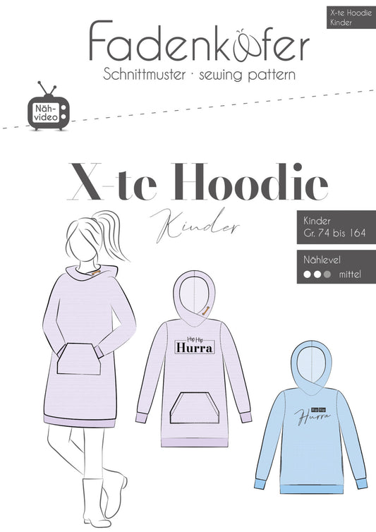 "X-te Hoodie" für Kinder von Fadenkäfer