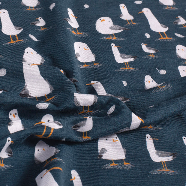 Jersey Druck "Möve" marineblau