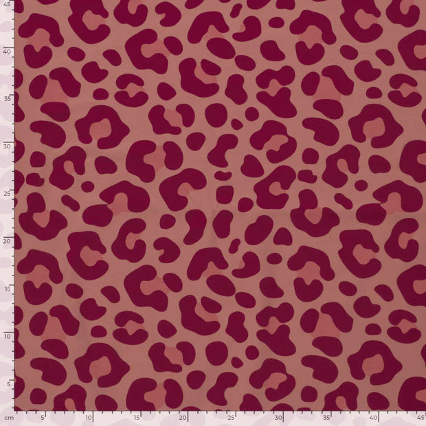 Jersey Druck Leoprint altrosa