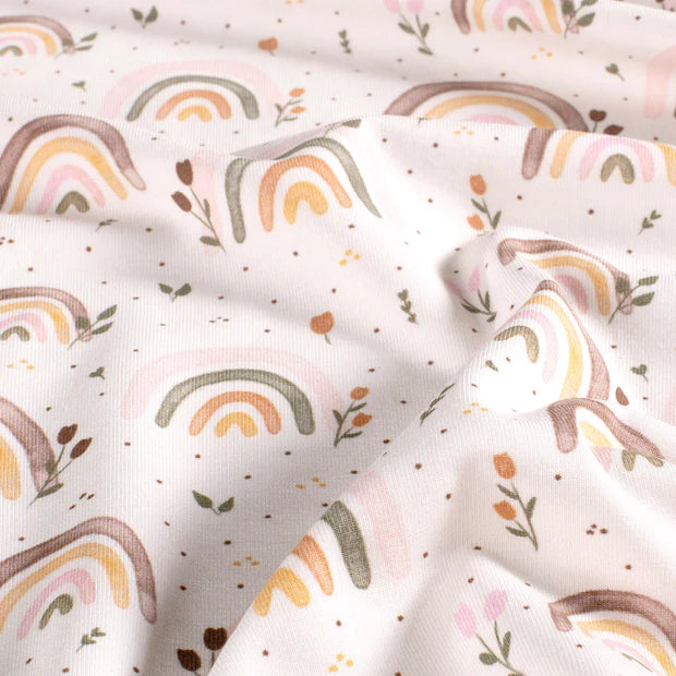 Jersey Druck "Regenbogen" wollweiß