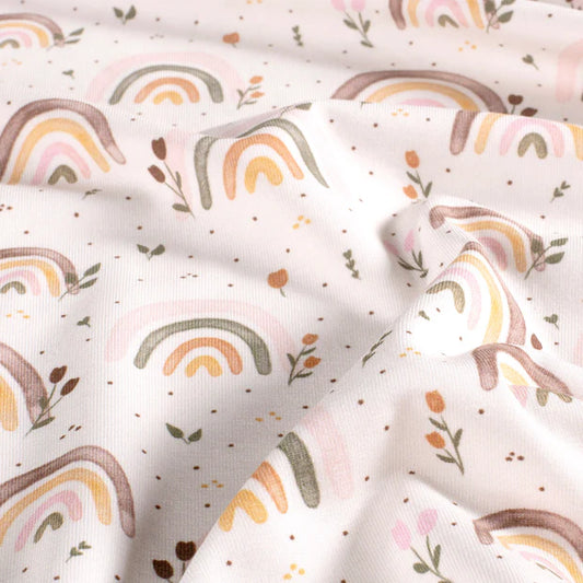 Jersey Druck "Regenbogen" wollweiß