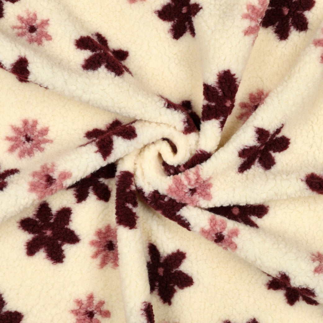 Teddy Fleece "Blumen" Off White